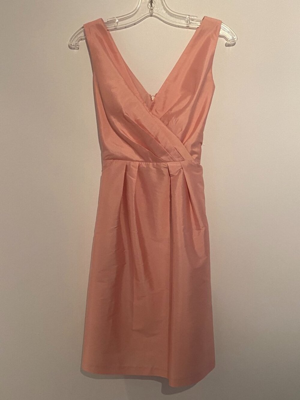 ALFRED SUNG Peach Sleeveless V-Neck Midi Dress